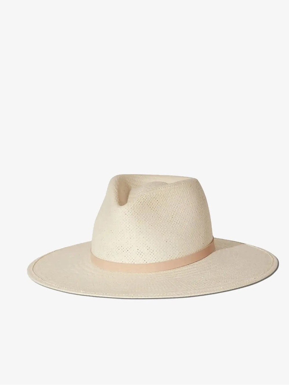 Janessa Leoné Sherman Panama Straw Sun Hat with Leather Band - Neutral Beige